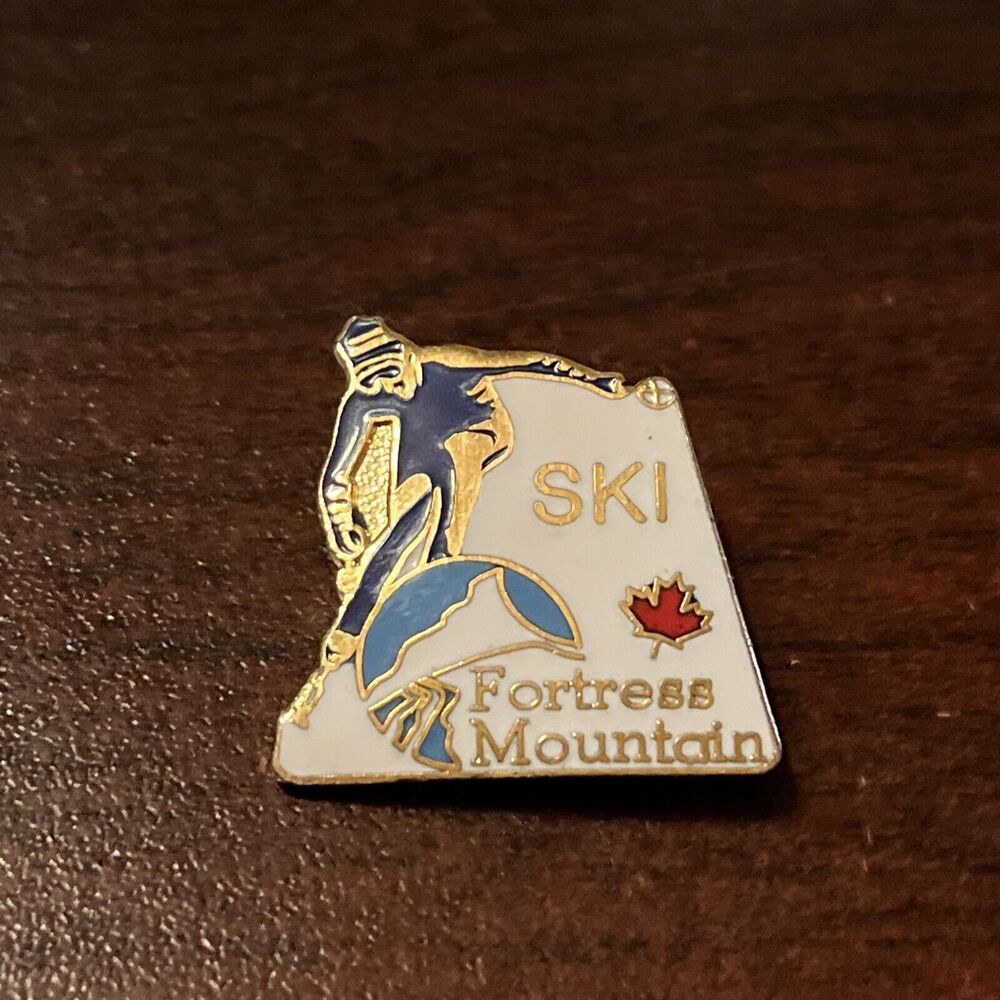 Fortress Mountain Winter Skiing Canada Lapel Hat Pin
